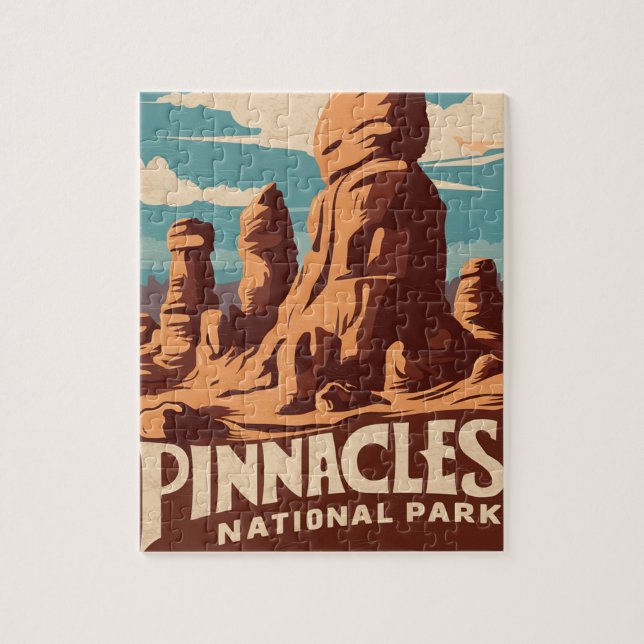 Puzzle Pinacles National Park Art de voyage rétro (Vertical)