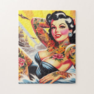 Puzzle Pinceau de tatouage vintage Beach