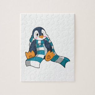 Puzzle Pingouin avec Écharpe