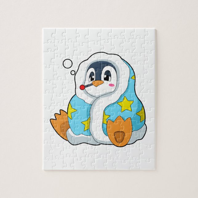 Puzzle Pingouin avec thermomètre clinique (Vertical)