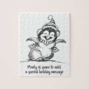 Puzzle Pingouin de Noël mignon, Joyeux bébé oiseau