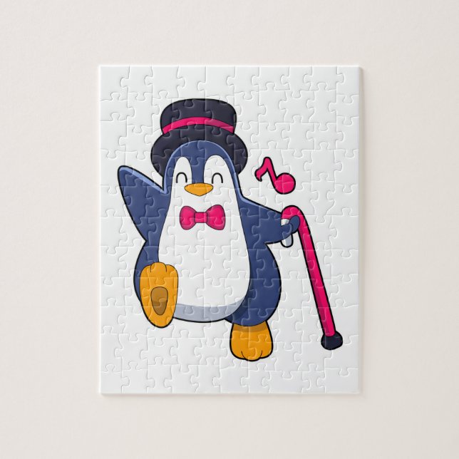 Puzzle Pingouin en Groom avec Cravate (Vertical)