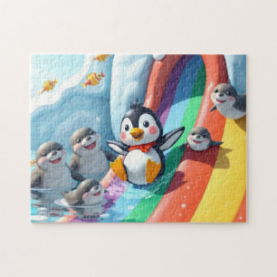Puzzle Pingouin joue sur une diapositive