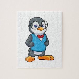 Puzzle Pingouin Nerd avec lunettes