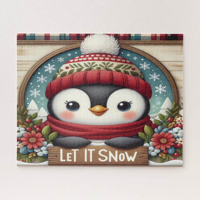 Puzzle Pingouin Qu'il neige (Horizontal)