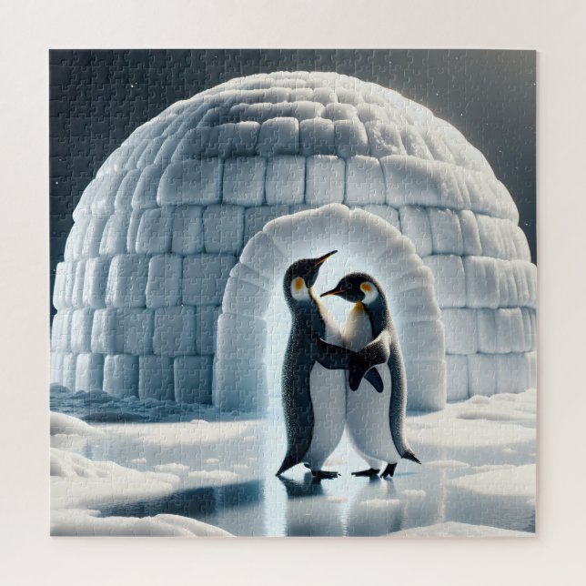 Puzzle Pingouins Dansant Lente Par Igloo (Vertical)