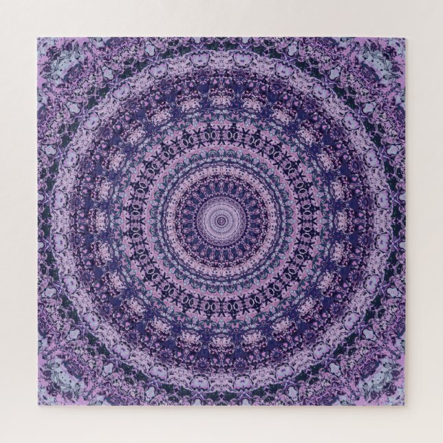 Puzzle Pink and Purple Kaleidoscope (Vertical)
