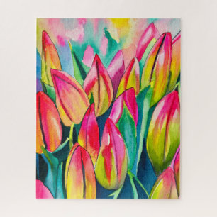 Puzzle Pink aquarelle tulipe art