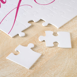 Puzzle Pink BRIDE pour être élégant cursive cadeau person