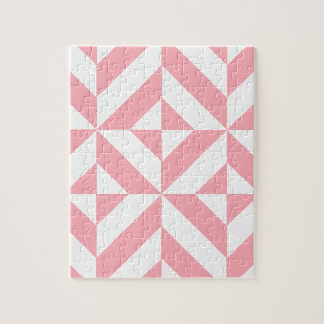 Puzzle Pink Melon Geometric Deco Cube Pattern (Vertical)
