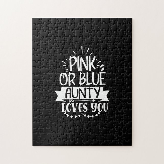 Puzzle pink or blue aunty  loves you (Vertical)