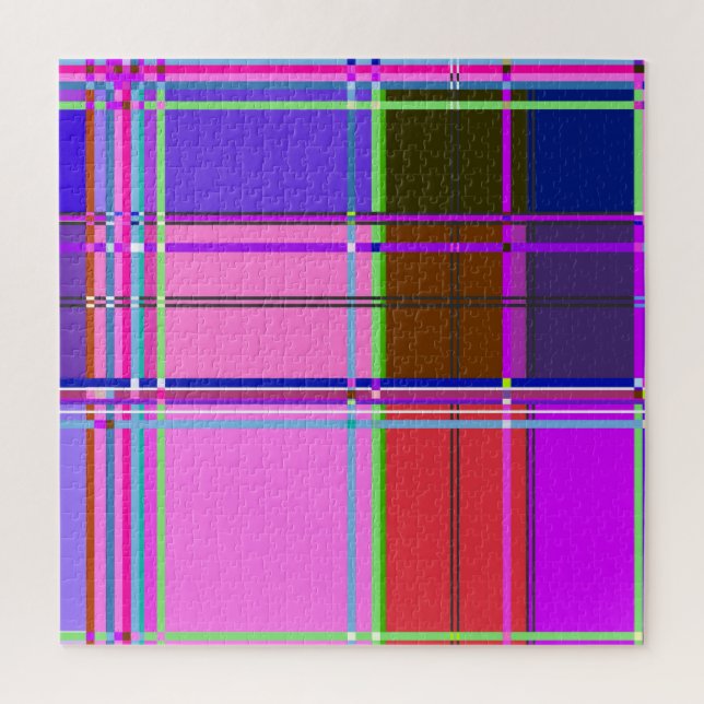 Puzzle Pink tartan Fabric Pattern Cloth Madras (Vertical)