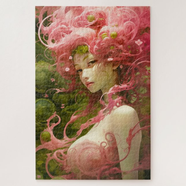 Puzzle Pinky Girl dans le monde vert (Vertical)