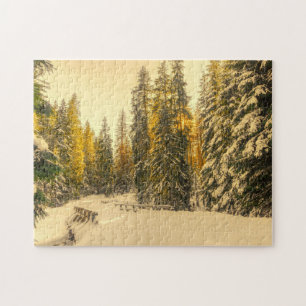 Puzzle Pins couverts de neige Forêt Nature Photo
