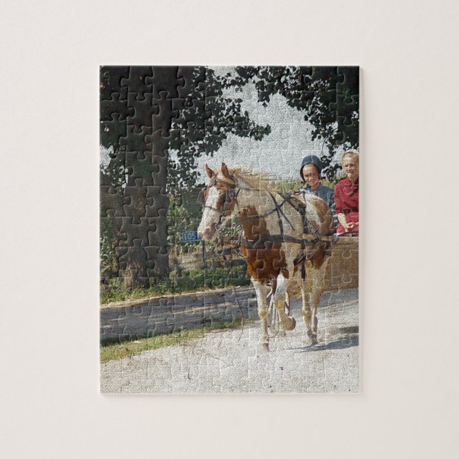 Puzzle Pinto et enfants en buggy (Vertical)