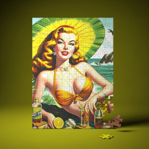 Puzzle Pinup Tropical vintage