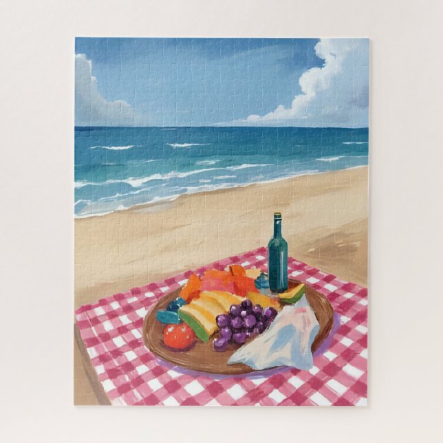 Puzzle Pique-nique à la plage | Peinture de la rive de l' (Vertical)