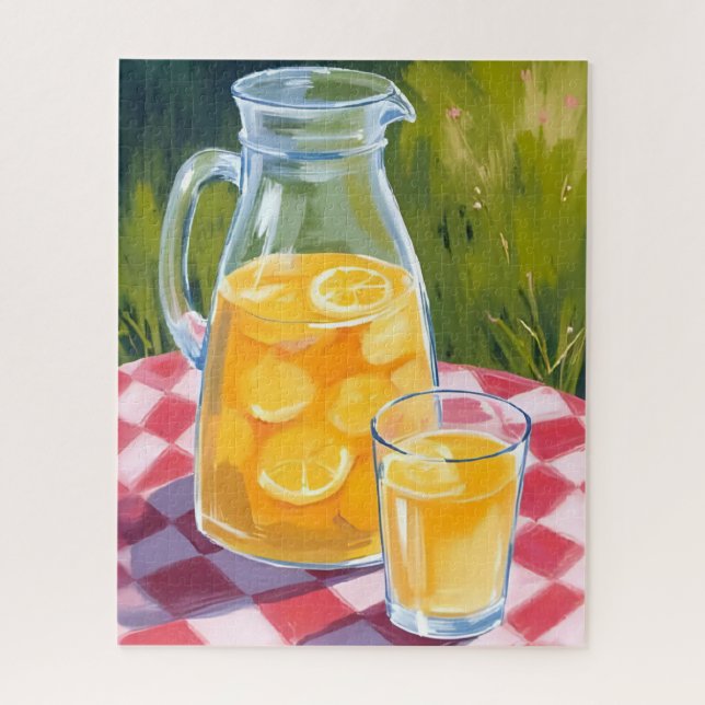 Puzzle Pique-nique de limonade | Citrons Fruit peint (Vertical)