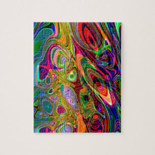 Puzzle Pirouettes abstraites fluorescentes psychédéliqu