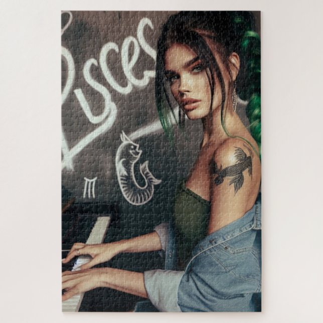 Puzzle Pisces Zodiac Musicien Piano (Vertical)