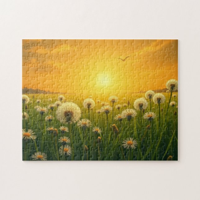 Puzzle Pissenlits au coucher du soleil (Horizontal)