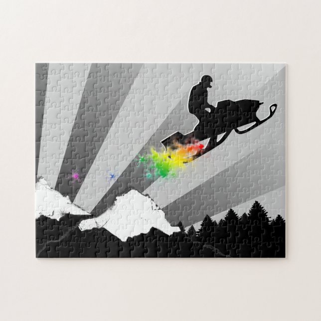 Puzzle piste de poudre pour motoneige (Horizontal)