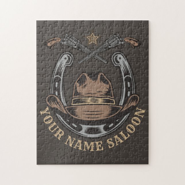 Puzzle Pistolet Revolver Far West Western Cowboy Saloon (Vertical)