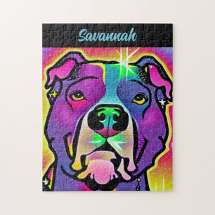 Puzzle Pitbull Chien Pop Art Personnalisé