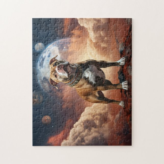 Puzzle Pitbull dog on Mars on a Jigsaw Puzzle! (Vertical)
