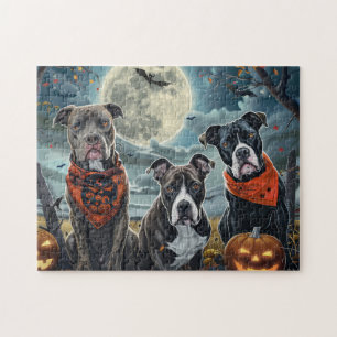 Puzzle Pitbull Halloween Éffrayant