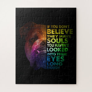 Puzzle Pitbull regarda Dans Leurs Yeux Assez Longs Chiens