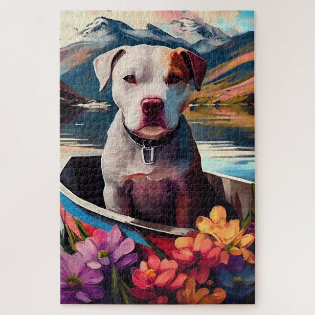 Puzzle Pitbull sur une pagaie : une aventure Pittoresque (Vertical)