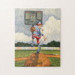 Puzzle Pitcher de baseball sur Mound par Jay Throckmorton<br><div class="desc">Est-ce un curveball ou un slider ? Quoi qu'il en soit, ça vous arrive dans cet extraordinaire article de Jay Throckmorton. Un lanceur de baseball commande le monticule, se retrouvant pour livrer un lancer dans l'assiette. Offrez-le comme cadeau ou accrochez-le à votre mur et profitez de ce passe-temps américain !...</div>