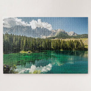 Puzzle Pittoresque Lake Carezza Caress Italie Dolomites P