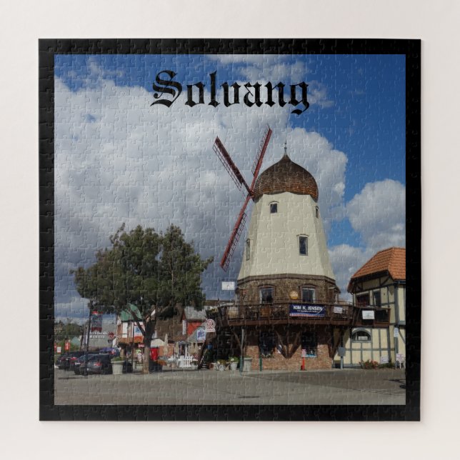 Puzzle Pittoresque moulin à vent Danois Ville de Solvang  (Vertical)