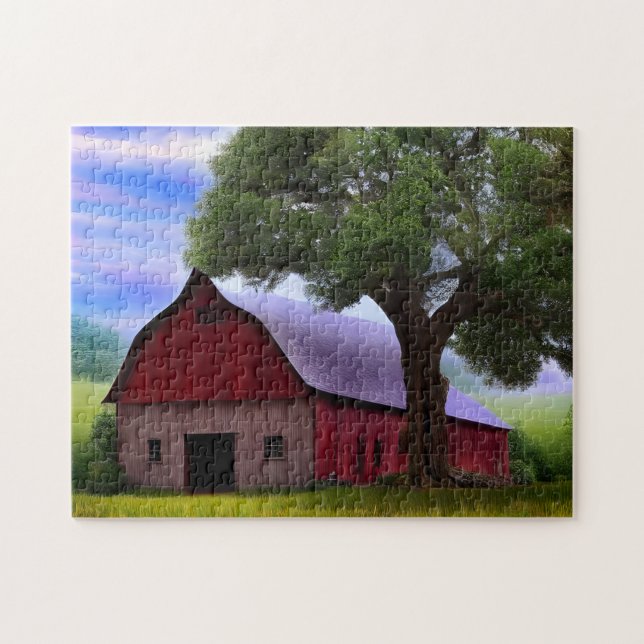 Puzzle Pittoresque Rustique Feuille d'érable d'automne (Horizontal)