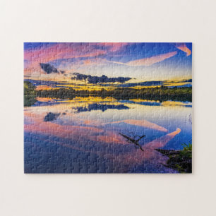Puzzle Pittoresque Sunset Lake Réfection Nature Paysage