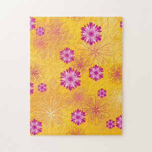 Puzzle Pivoines Violettes Fleurs Jaunes Jardin Floral Fle