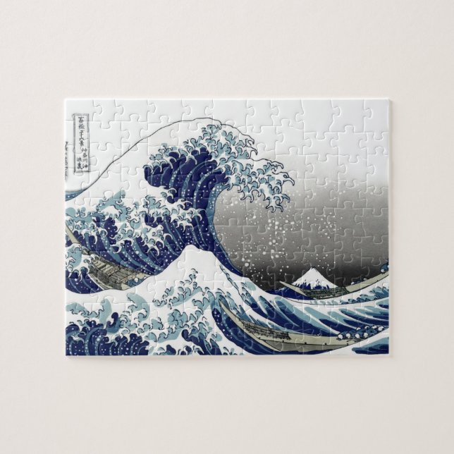 Puzzle PixDezines Vintage, grande vague, Hokusai 葛 飾 北 斎  (Horizontal)