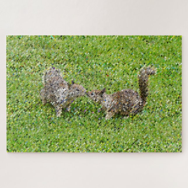 Puzzle Pixel Art - Deux écureuils (Horizontal)