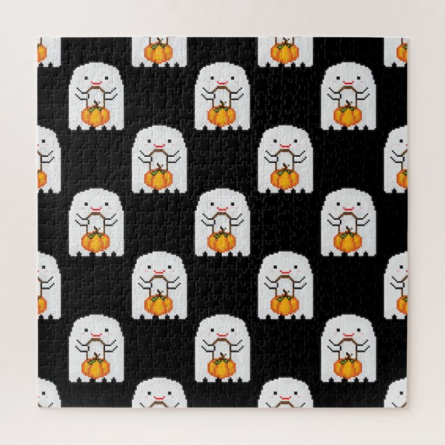 Puzzle Pixel art fantôme : Halloween motif (Vertical)
