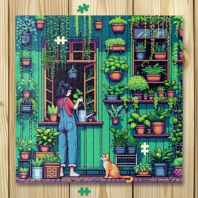 Puzzle Pixel Art Plantes et chats personnalisés (Créateur téléchargé)