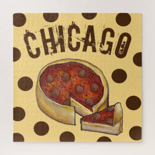 Puzzle Pizza à plat profond de Chicago Illinois