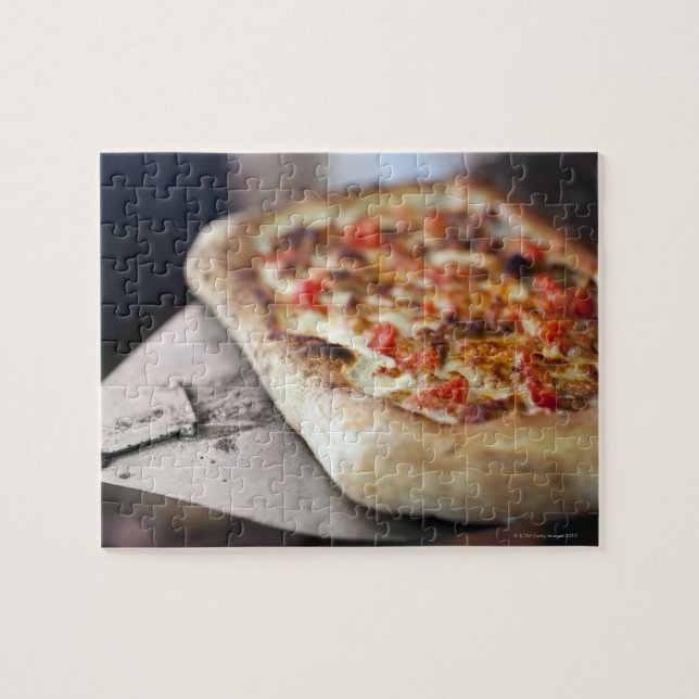 Puzzle Pizza avec tomates, ail et substitut de viande (Horizontal)