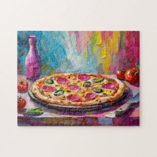 Puzzle Pizza Colorful Art Abstrait moderne