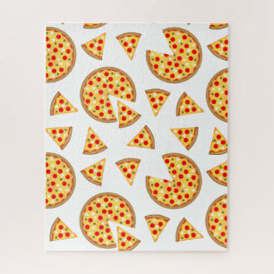 Puzzle Pizza et tranches de cool motif sur blanc