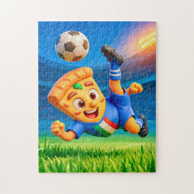 Puzzle Pizza italienne effectuant un ciseau de soccer dra (Vertical)