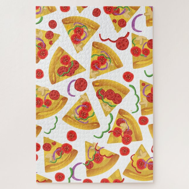 Puzzle Pizza Slice Motif (Vertical)