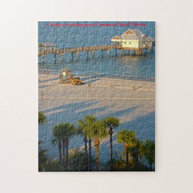 Puzzle Plage aux eaux cristallines de Floride. Vœux de No (Vertical)