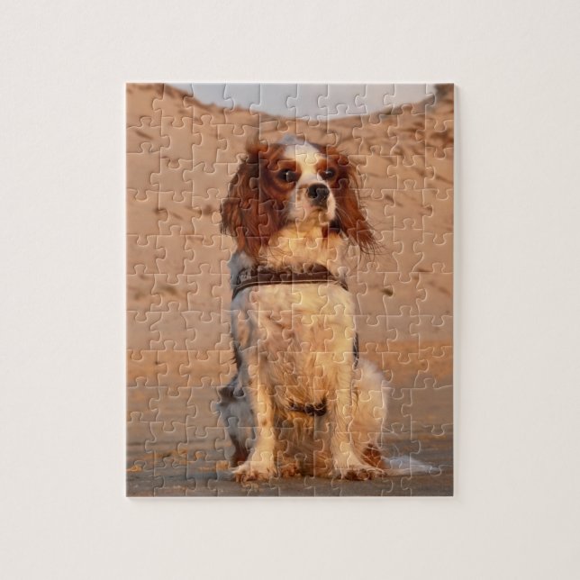 Puzzle Plage Blenheim Cavalier King Charles Spaniel (Vertical)